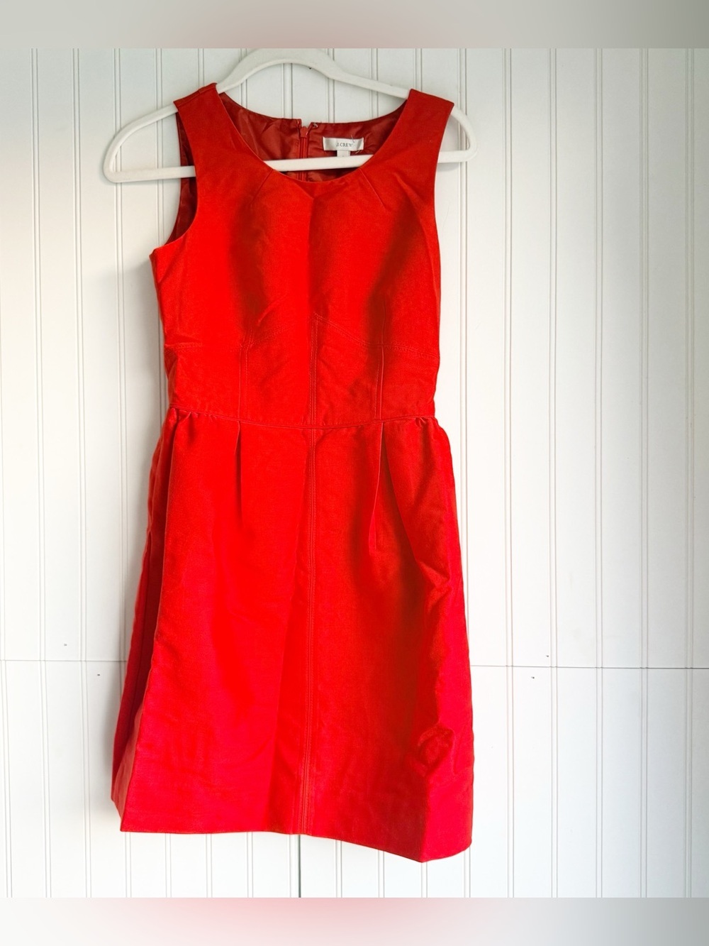 J.Crew Size 0 Red Sleeveless Pleated Skirt Fit & Flare Dress